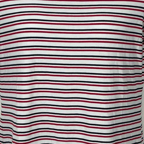 Tommy Hilfiger Tommy Hilfigure Red White and Navy Stripe Blouse Size Medium