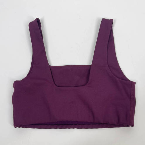 Girlfriend Collective  Sports Bra Women's Size XS Purple Tommy Square Neck Plum