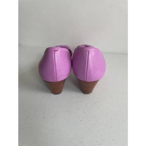 Talbots Women's  Purple Lavender Leather Wedges Size 9.5M EUC