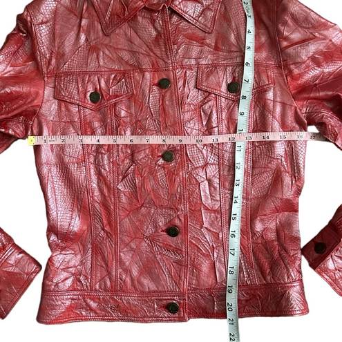 Vera Pelle Vintage  It Collection Red Leather Jacket Size Small