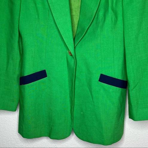 Oleg Cassini Vintage  Green Navy Blazer