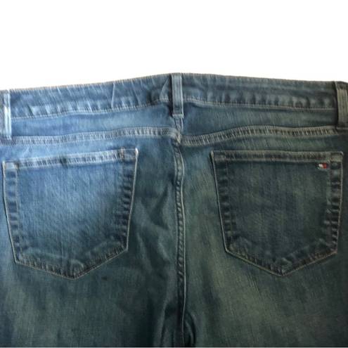 Tommy Hilfiger  Cropped Skinny Moulante 12 Jean Stretch Raw Hem Embellished