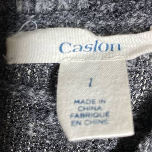 Caslon  Zip Back High Low Linen Blend Melange Knit Sweater Gray Size 1