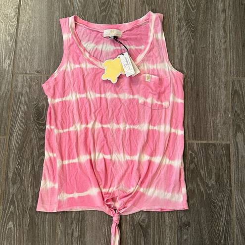 Simply Southern NEW  super soft pink tie dye striped tie tank top size medium M