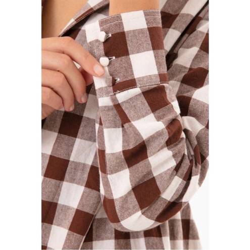 Tuckernuck  Pomander Place Saddle Brown Gingham Scarlett Button Down Blouse