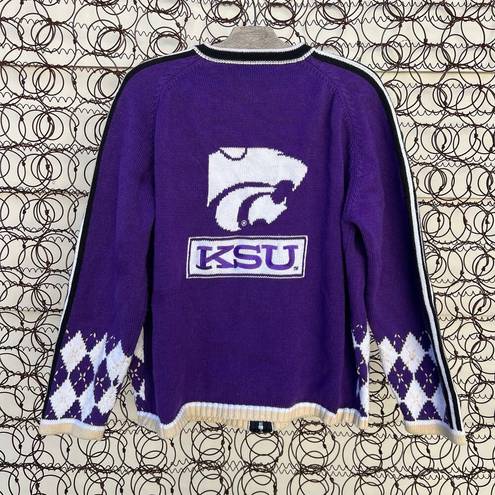 Collegiate Outfitters Vintage 90’s K-STATE Wildcats Purple Cardigan Sweater Eagles Eye XL