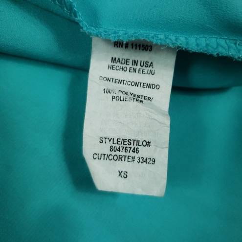 Lily White  Faux Wrap Teal Blue High Low Racerback Tank Top Women's Size XS