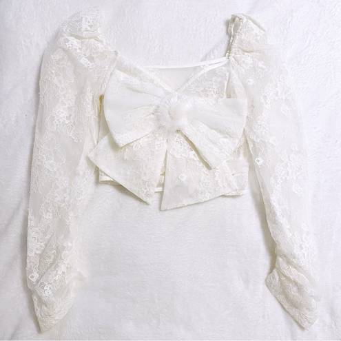 The Moon Japanese Kawaii Lolita Sailor Himekaji White Lace Princess Blouse Shirt