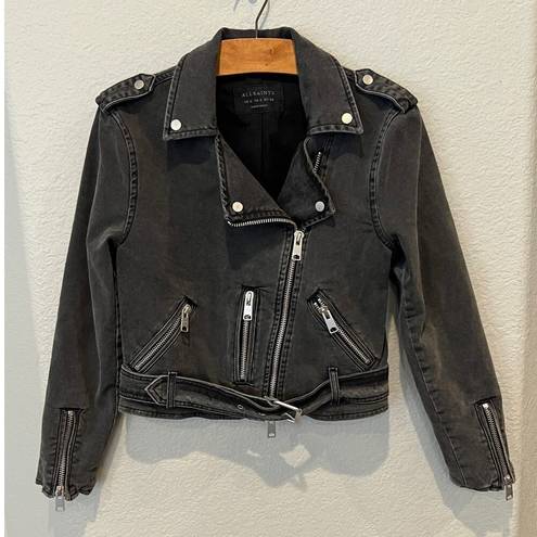 ALLSAINTS  Balfern Denim Biker Jacket Size US/2