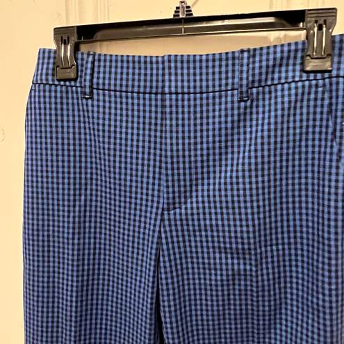 Club Monaco Patterned Blue Black Matie Ankle Cropped Work Pants Size 0 NWT