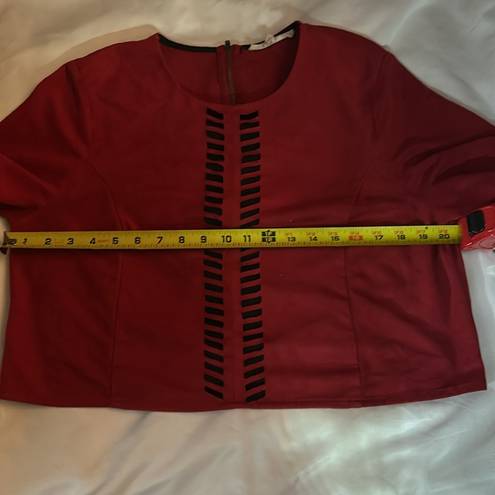 Blush Noir Crimson Faux Suede Crop Top Size Large Cutout Design Fall Winter