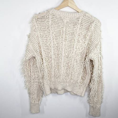 BKE  Gimmicks Cream Textured Knit Crewneck Sweater Women's Size X-Small XS