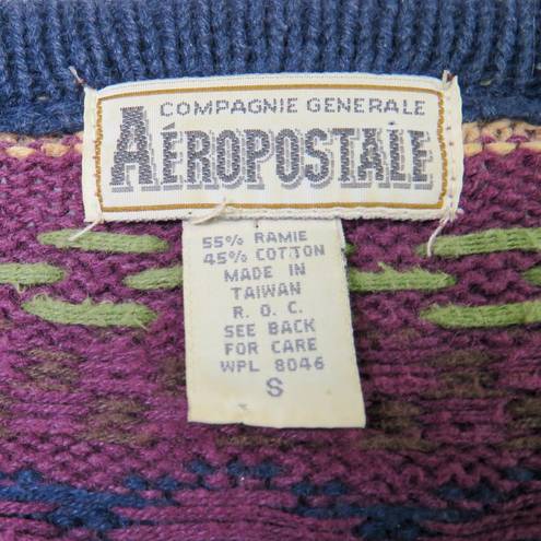 Aeropostale 1990s Vintage  Chunky Knit Exploded Knit Cardigan Sweater Small