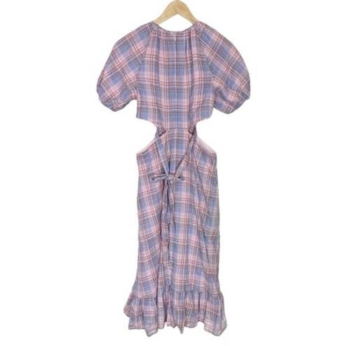 Likely  NWT Payson Side Cutout Plaid Midi Dress In Lilac Sachet Multi Women’s 6