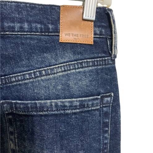 We The Free FREE PEOPLE  High Rise Skinny Button Fly Jeans Dark Wash Whiskered 29