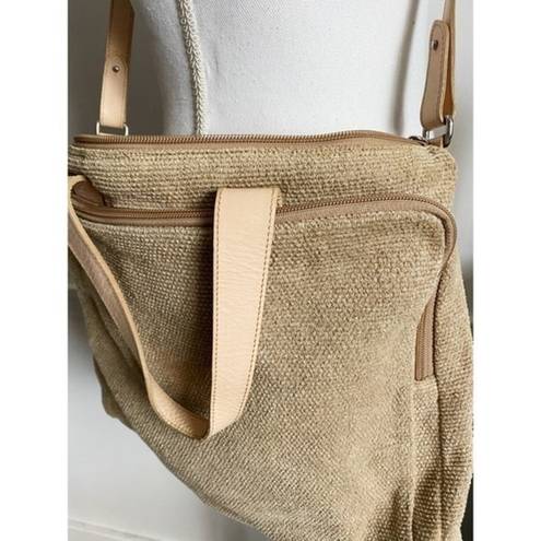 Furla  • Tan Woven Vintage Crossbody Messenger Bag