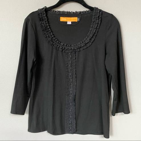 Cynthia Steffe  Lace Ruffle 3/4 Sleeve Top