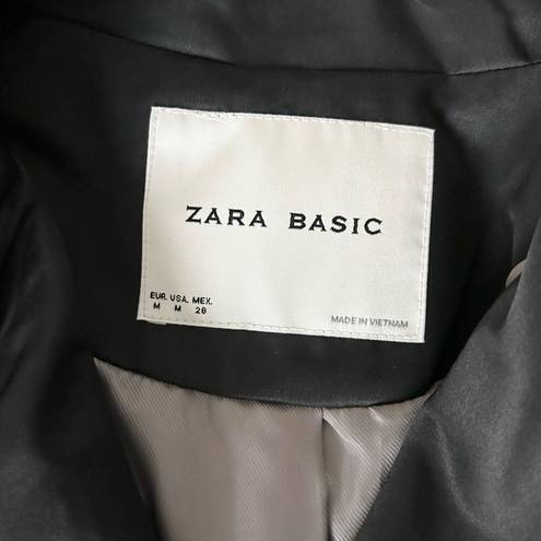 ZARA  Basic Double Breasted Belted Trench Coat Black Size Medium