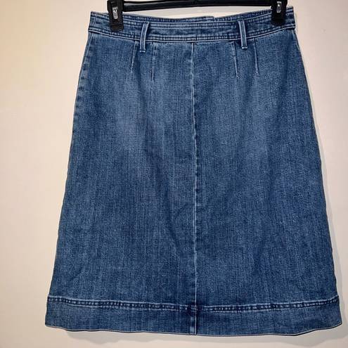 Talbots  Petite Stretch Denim Button Down Skirt Size 10P