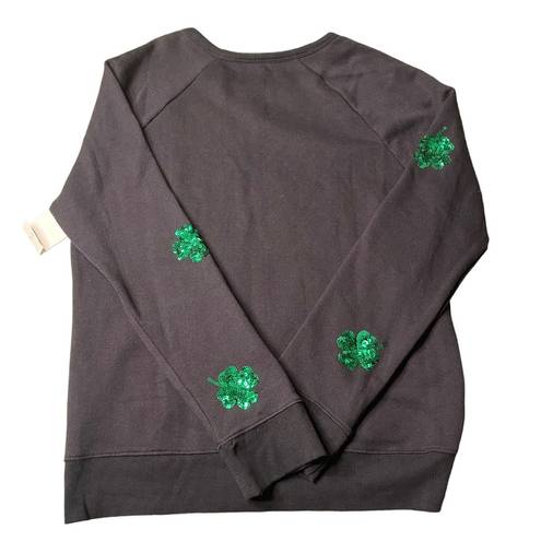 Caslon  Sweatshirt Luck Irish Sequined Clover Size Small