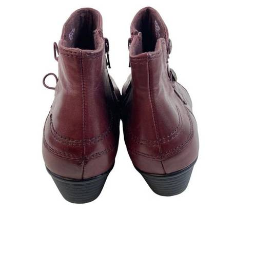 Earth Origins * Pembroke Ankle Comfort Boots Womens 10M Burgundy Zip Casual Booti