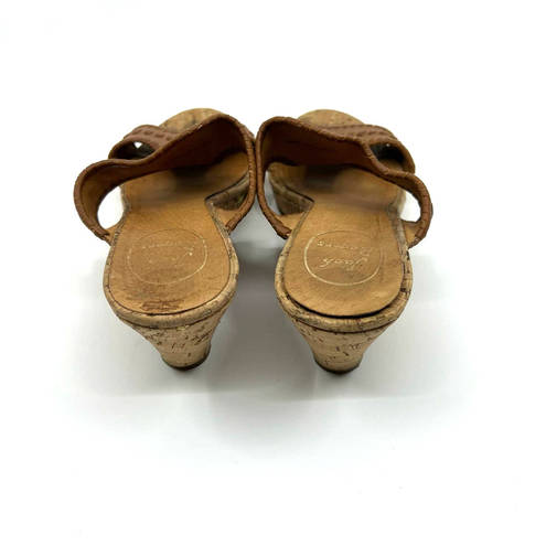 Jack Rogers  Brown Leather Cork Wedge Sandals Women's 9 US