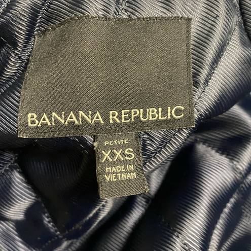 Banana Republic  Wool Jacket Pea Coat Mario Bellucci Size XXS Petite Navy Fur Zip