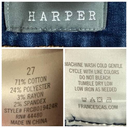 Harper  Dark Wash Distressed Destroyed Mid Rise Skinny Jeans Women's Size 27