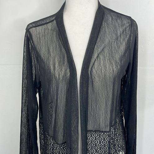 Black Witchy Boho Sheer Lace Long Sleeve Cardigan Duster size M/L Size L