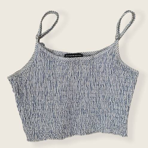 Brandy Melville  Izzy Tank Blue and White Smocked Tank