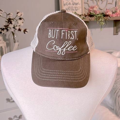 infinity But First Coffe Hat Baseball Cap Adjustable Womens New