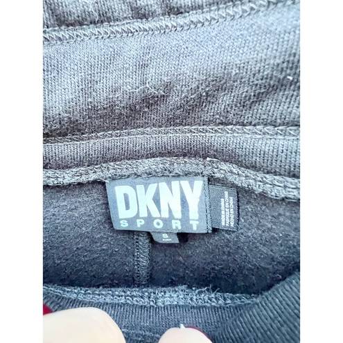 DKNY  Performance Crop Hooded & Macy's Drawstring Track Pants Set Black Women's S