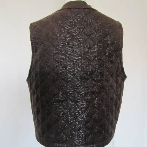 Studio Blue Women’s Brown Sleeveless Zip Up Quilted Vest M