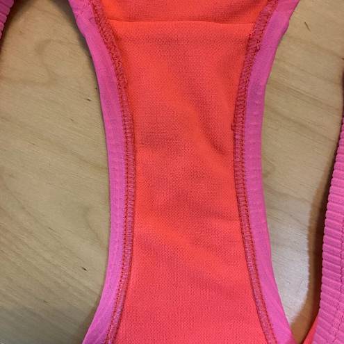 Nike  Ribbed Bikini Bottom Swimsuit Hot Pink Medium