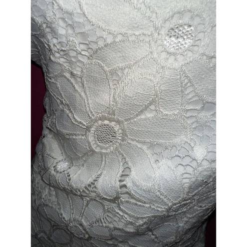 Tiana B  WHITE FLORAL LACE OVERLAY LINED DRESS WOMENS SIZE XL NWT