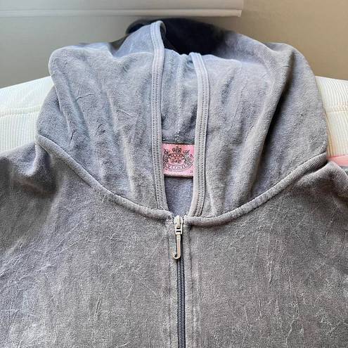 Juicy Couture y2k true vintage  velour grey zip up track jacket hoodie