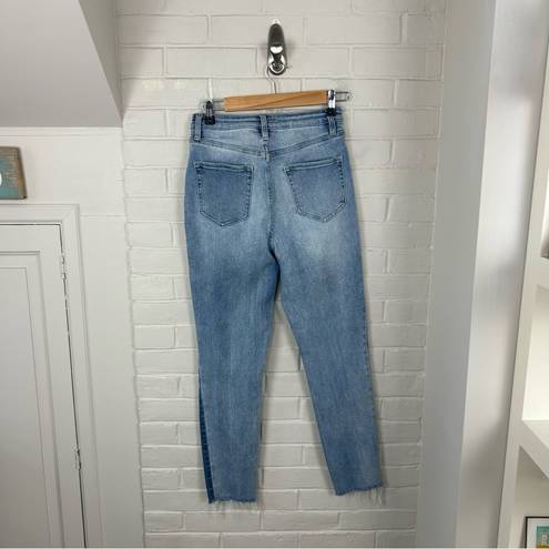 Ymi  Dream Two Toned Raw Hem Cropped Skinny Jeans