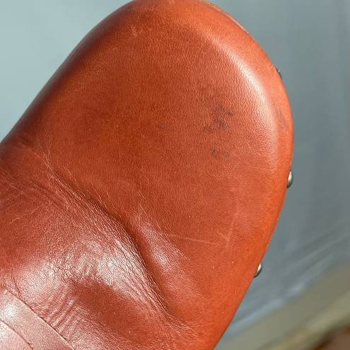 Nine West  Spunkr Rust Colored Leather Clogs Size 7.5 fits 8 to 8.5