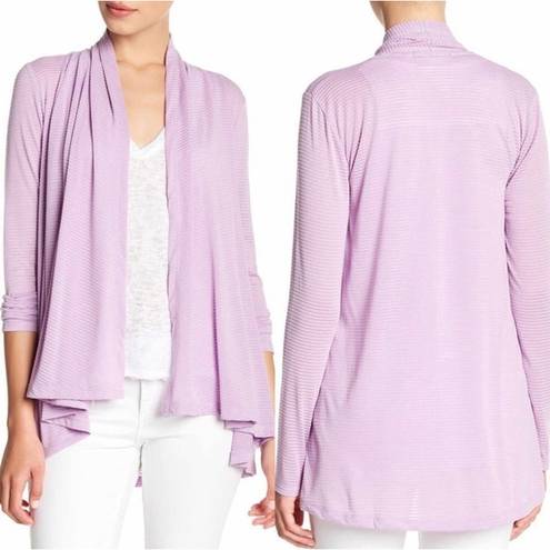 Gibson NEW  Women Size Medium Purple Ribbed Open Front Cardigan Sweater