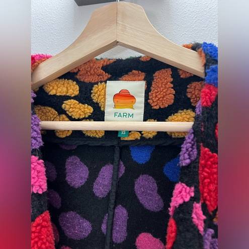 Farm Rio EUC  RARE Rainbow Leopard Fleece Duster oversized Size XS Retails $245