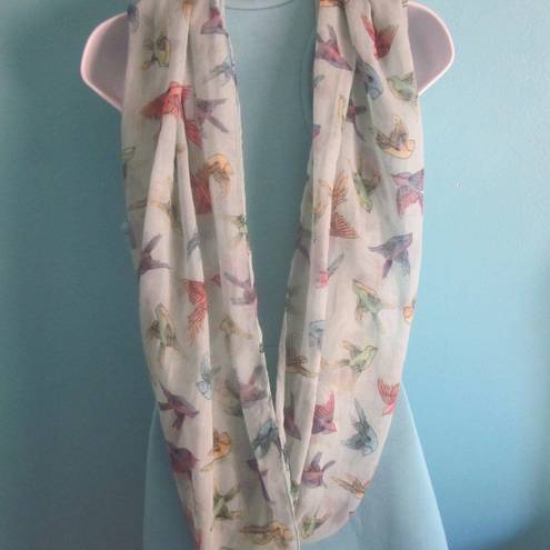 infinity  Scarf - Colorful Bird Pattern - Unbranded