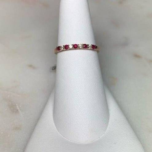 Ruby Genuine Diamond and  Anniversary Band in 14k Rose Gold Wedding Engagement