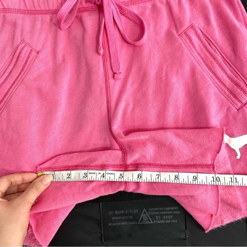 PINK - Victoria's Secret  Pink Logo Y2K Fleece Cut-off Loungewear Sweat Shorts