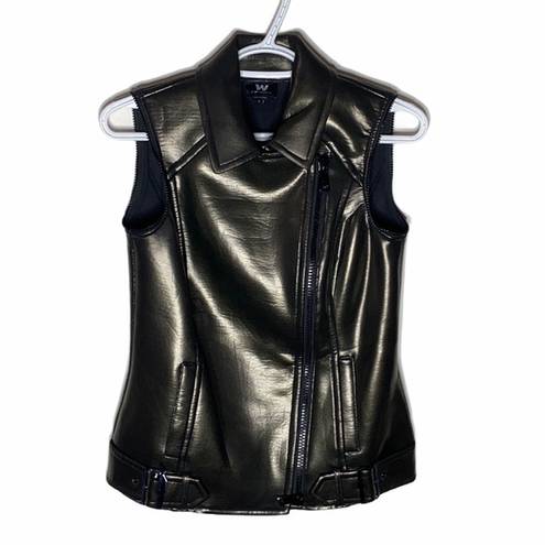 W By Worth Worth zippered faux leather duochrome moto vest size 0