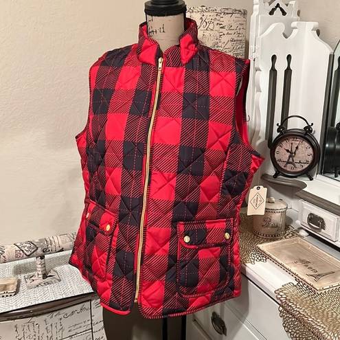 St. John’s Bay St. John's Bay Puffer Vest plaid NWT