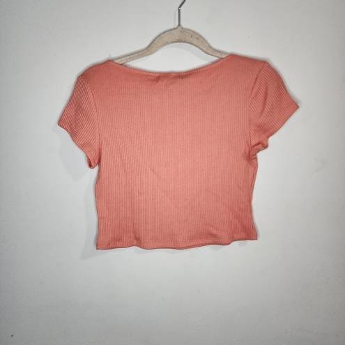 n:philanthropy NWT  Coral Short Sleeve Boatneck Ribbed Women Small Adika Top