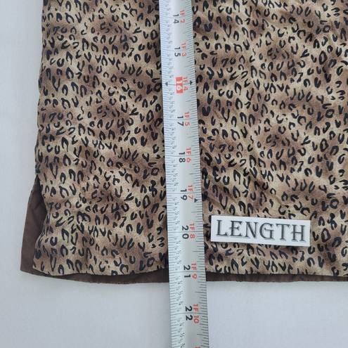 Allison Taylor  Womens Size S Vintage 100% Silk Reversible Tank Top Brown Leopard