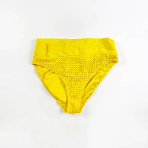 Marie Jo  Swim Priscilla Bikini Bottom Full Coverage Crochet Yellow Fold Briefs