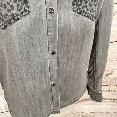 The Kooples  Gray Denim Button Down Shirt, EUC, Size Small, MSRP $228