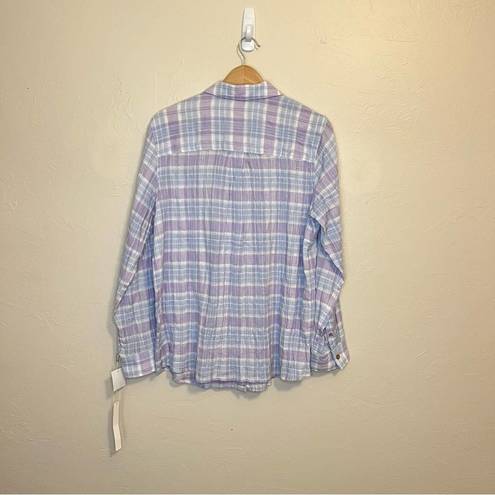 Caslon NWT Nordstrom brand  Herringbone Weave Plaid Button Up Shirt